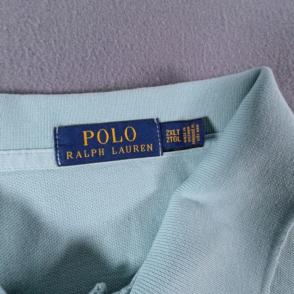 Polo Ralph Lauren Polo Shirt Mens 2XLT Mint Green Short Sleeve Pique PONY‎ Logo